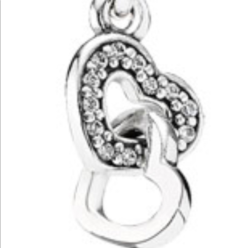 Authentic Pandora Interlocking Hearts Dangle Charm